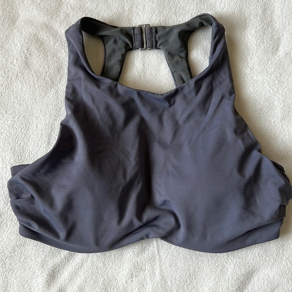 Athleta Maldives High Neck Bikini Top Grey Purple size 32 B/C